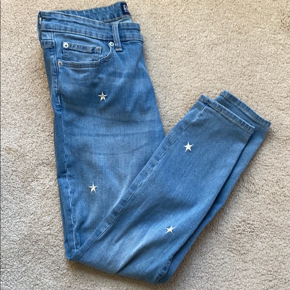 Gap Skinny Jeans w/Embroidered Stars